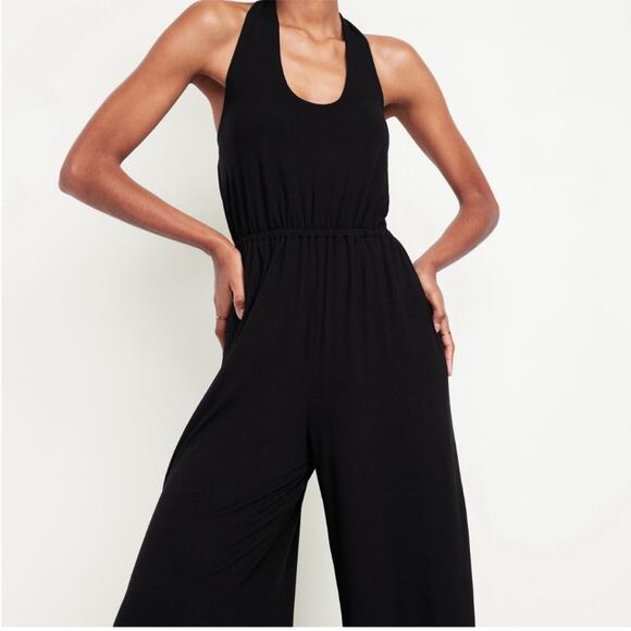 Old Navy black Waist-Defined Halter Jumpsuit - Picture 7 of 16